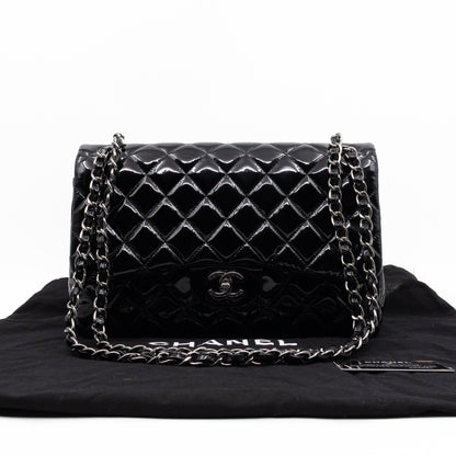 Classic Double Flap Jumbo Black Patent Leather