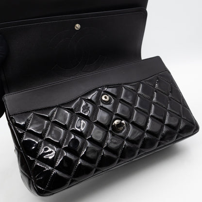 Classic Double Flap Jumbo Black Patent Leather