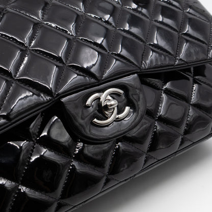 Classic Double Flap Jumbo Black Patent Leather