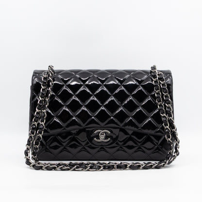 Classic Double Flap Jumbo Black Patent Leather
