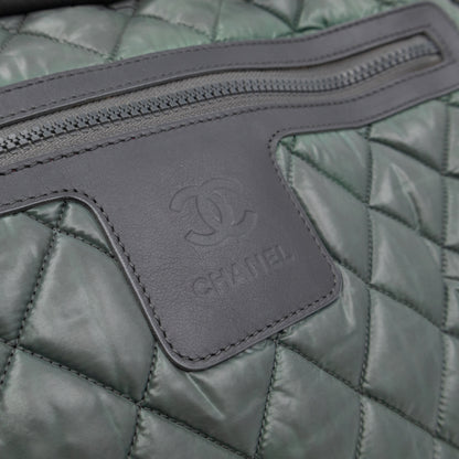 Coco Coon Bowler Bag Dark Green Quilted Nylon