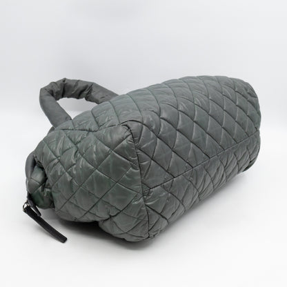 Coco Coon Bowler Bag Dark Green Quilted Nylon