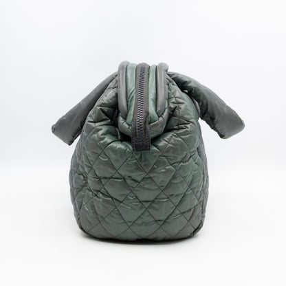 Coco Coon Bowler Bag Dark Green Quilted Nylon