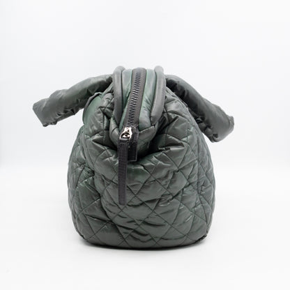 Coco Coon Bowler Bag Dark Green Quilted Nylon