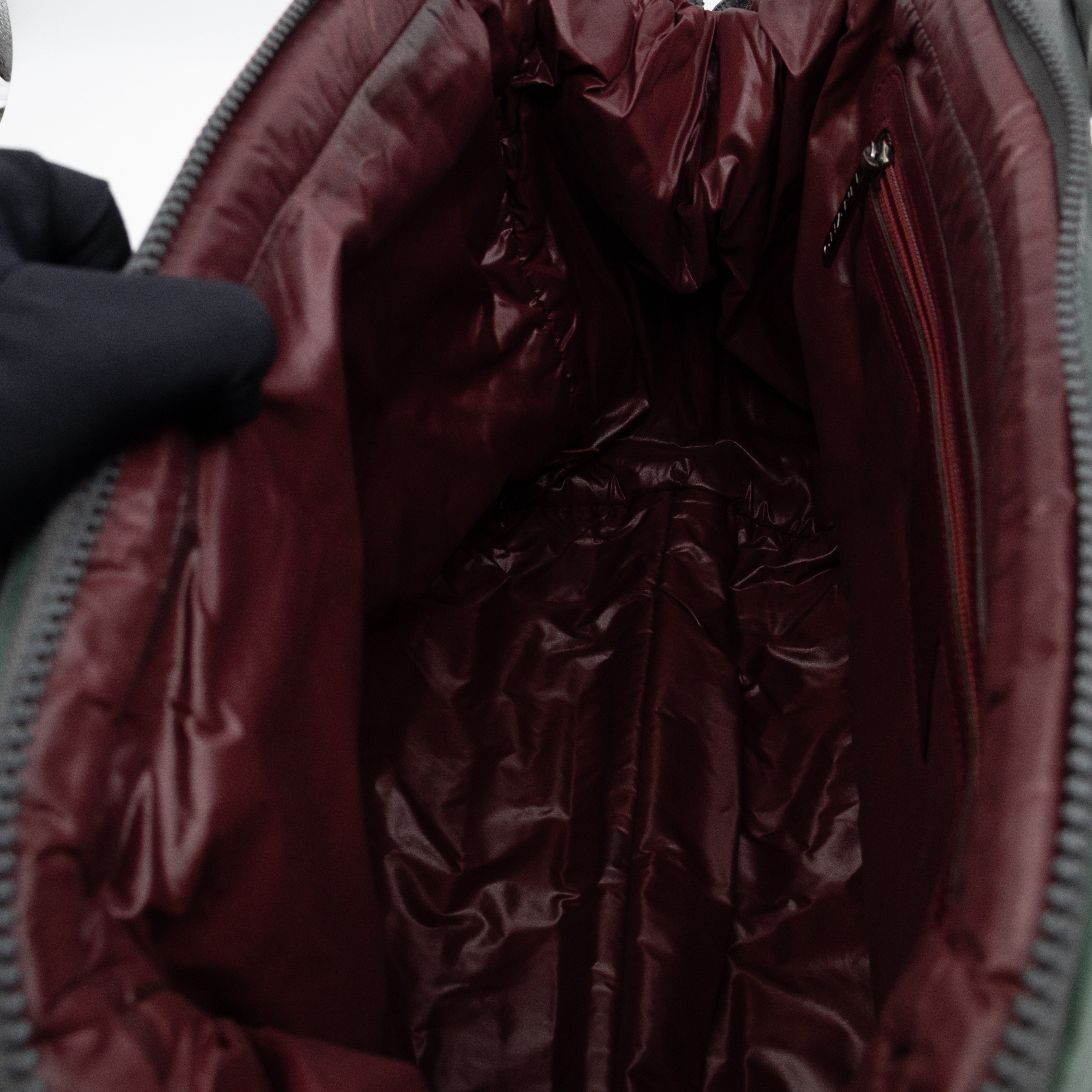 Coco Coon Bowler Bag Dark Green Quilted Nylon