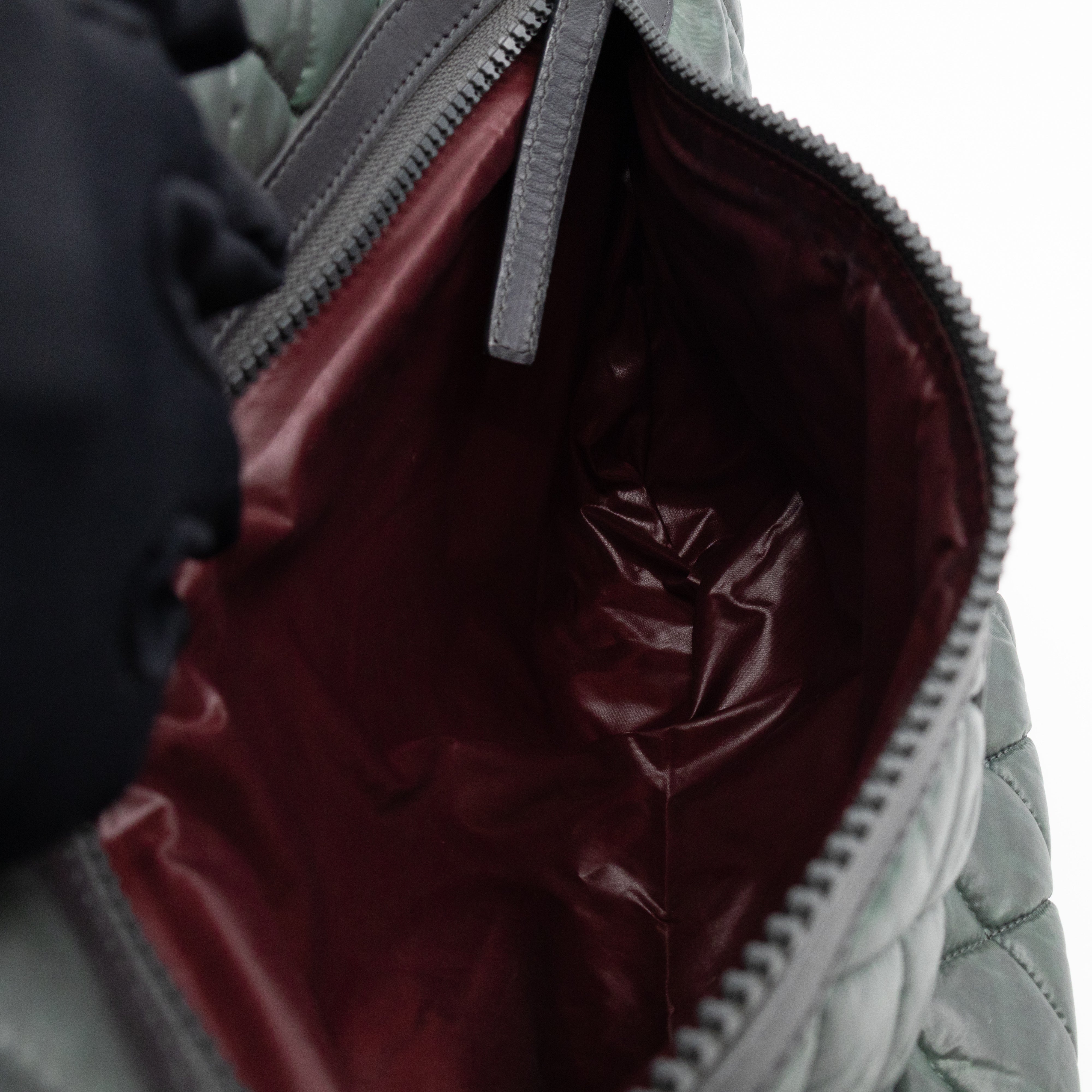 Coco Coon Bowler Bag Dark Green Quilted Nylon