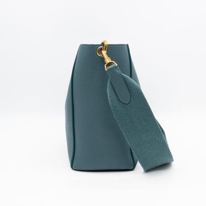 Sangle Seau Small Bucket Bag Turquoise Calfskin Leather