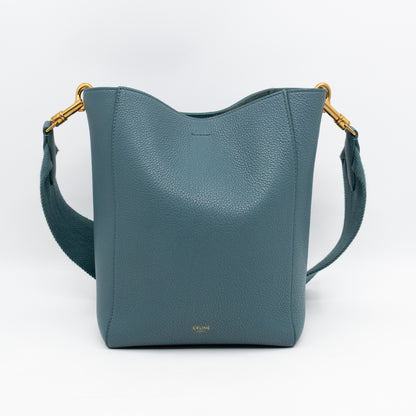 Sangle Seau Small Bucket Bag Turquoise Calfskin Leather