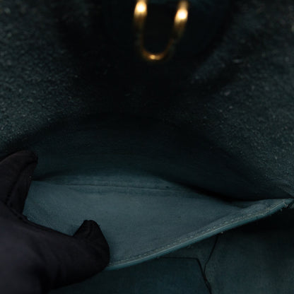 Sangle Seau Small Bucket Bag Turquoise Calfskin Leather