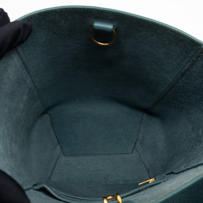 Sangle Seau Small Bucket Bag Turquoise Calfskin Leather