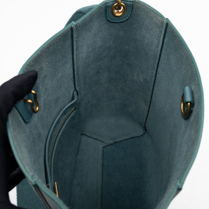 Sangle Seau Small Bucket Bag Turquoise Calfskin Leather