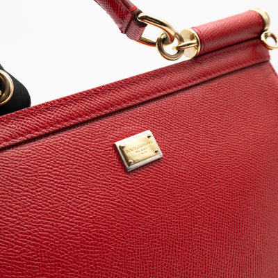 Sicily Medium Family Patchwork Red Dauphine Leather