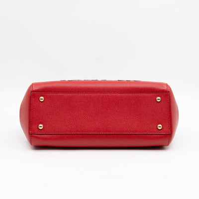 Sicily Medium Family Patchwork Red Dauphine Leather