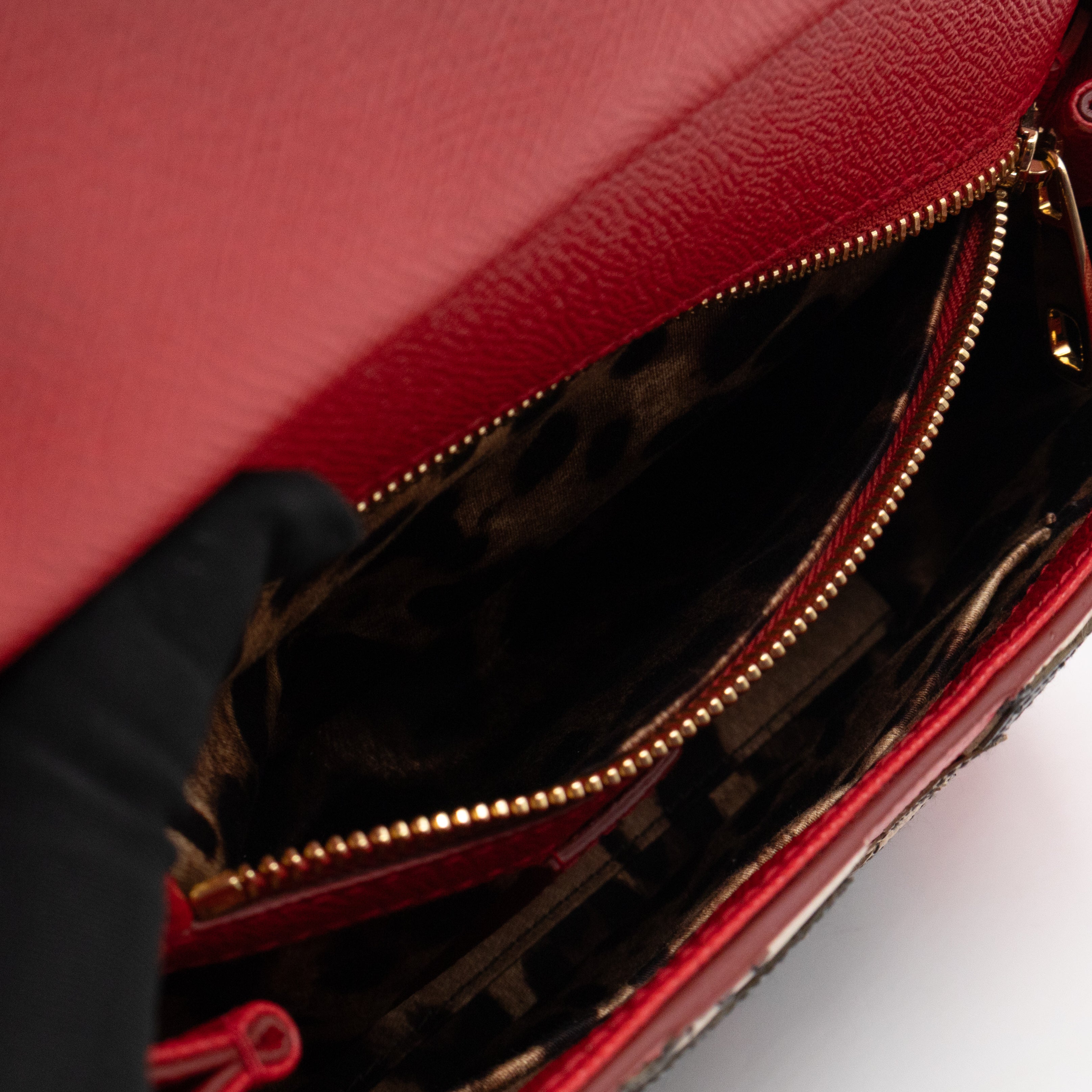 Sicily Medium Family Patchwork Red Dauphine Leather