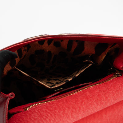 Sicily Medium Family Patchwork Red Dauphine Leather