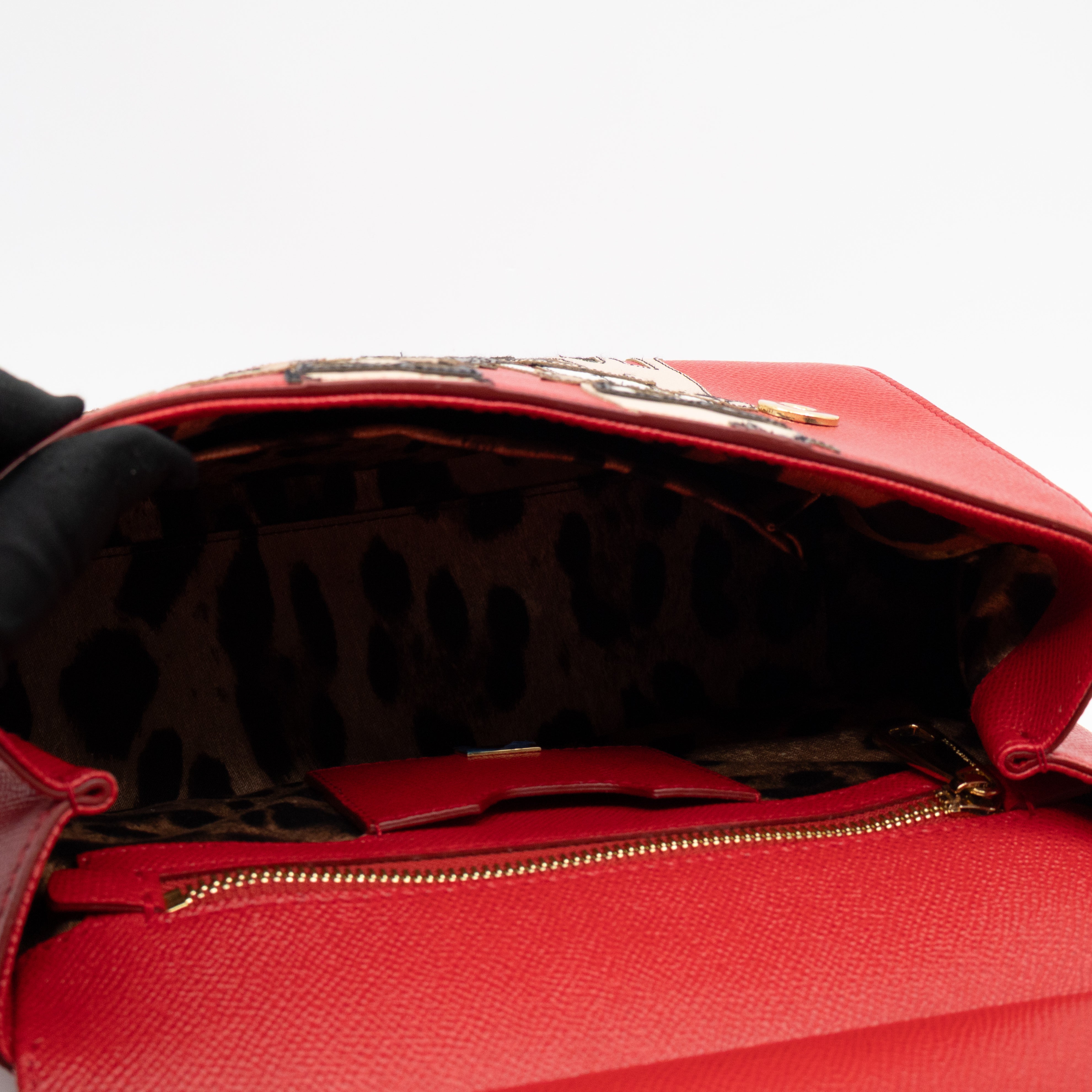 Sicily Medium Family Patchwork Red Dauphine Leather