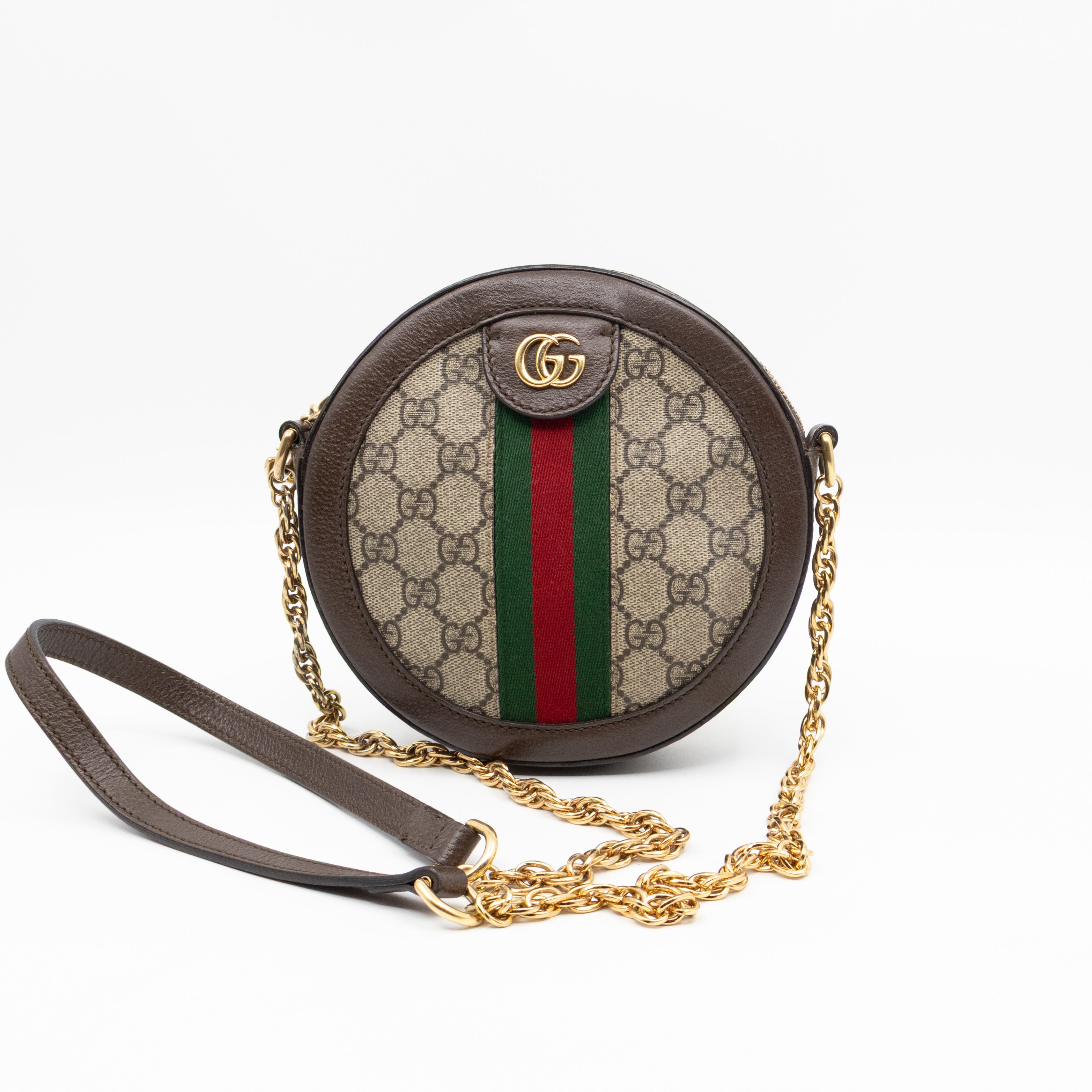 Ophidia Mini Round Shoulder Bag GG Supreme