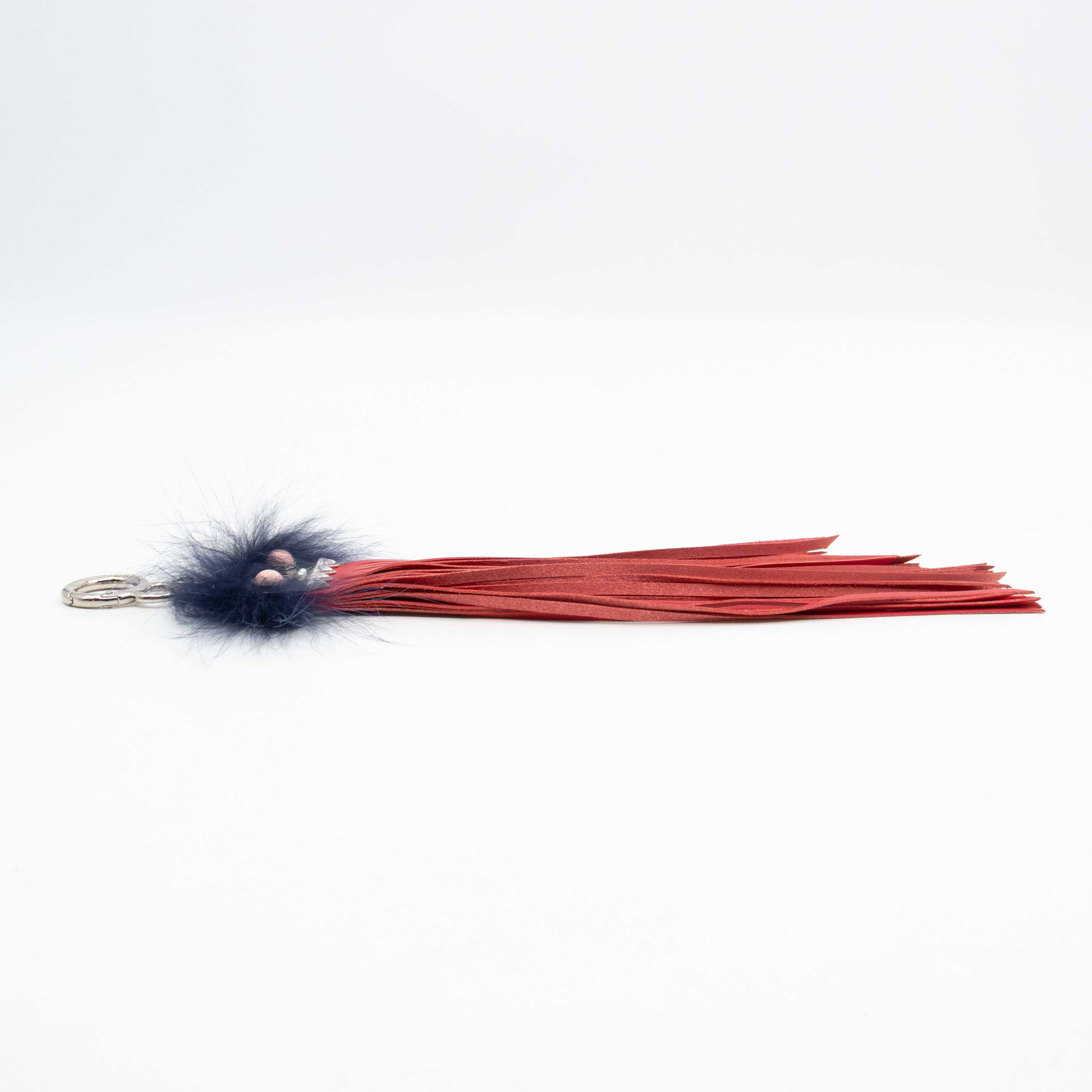Key Charm Hypnoteyes Blue Fur Red Leather
