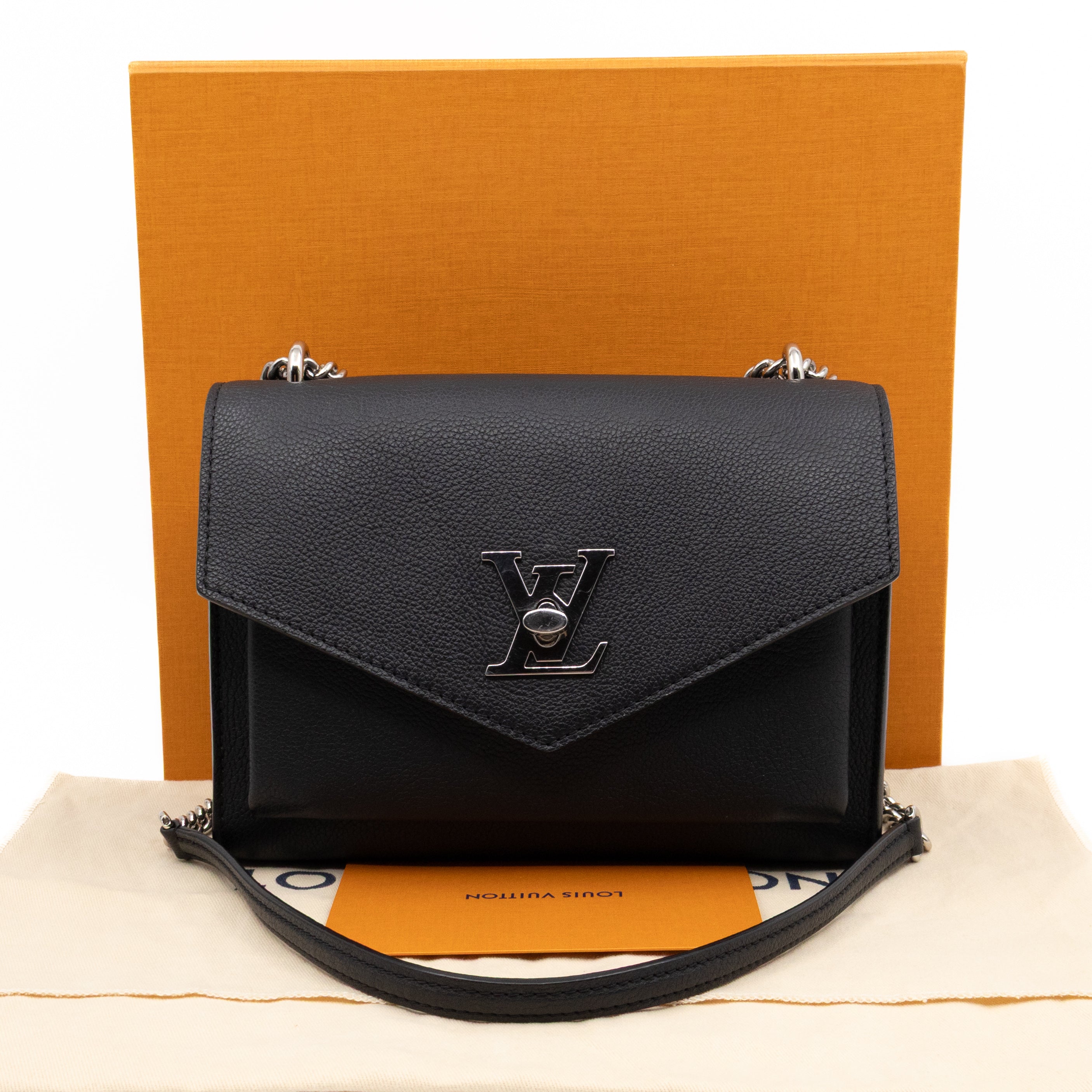 Mylockme Chain Bag Black Leather