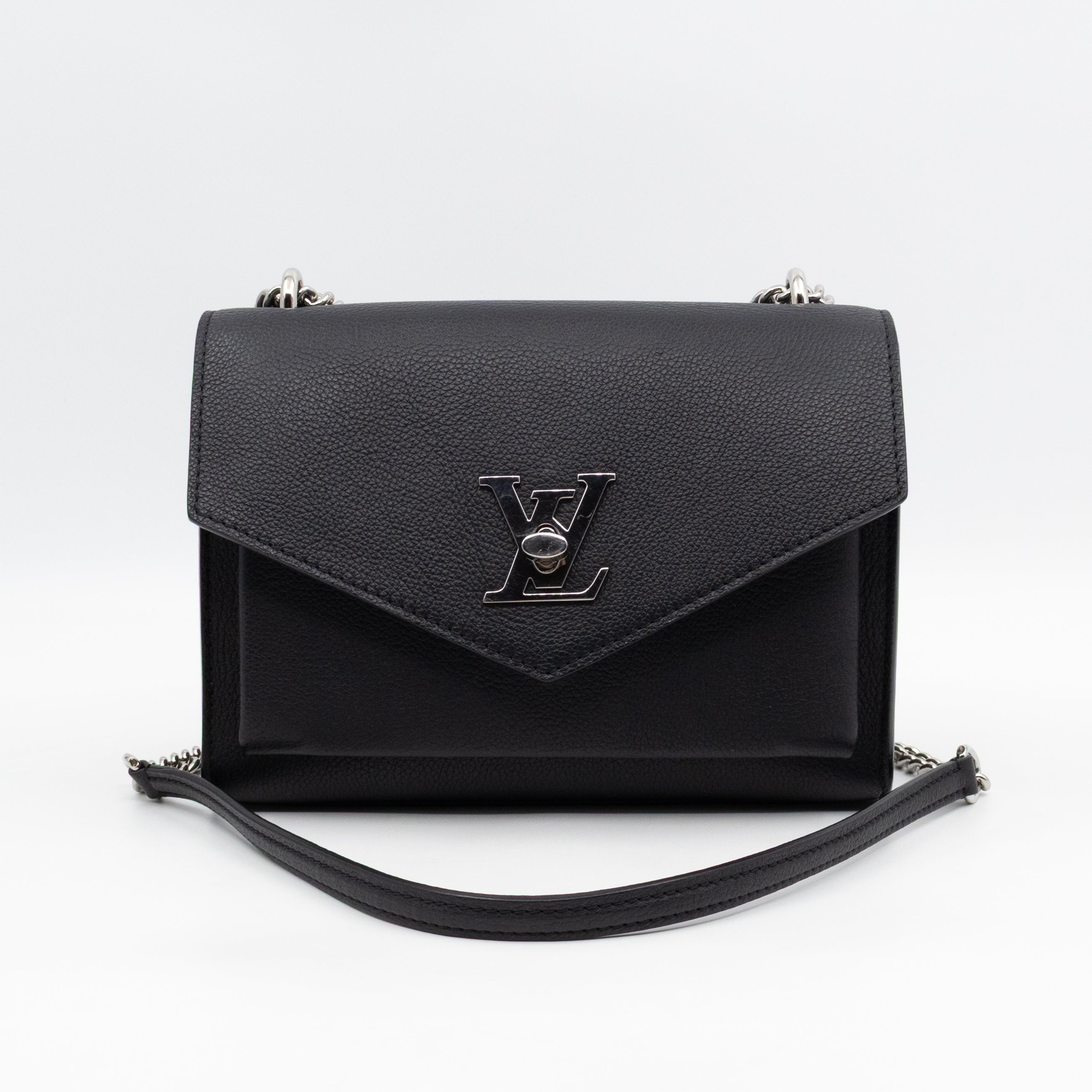 Mylockme Chain Bag Black Leather