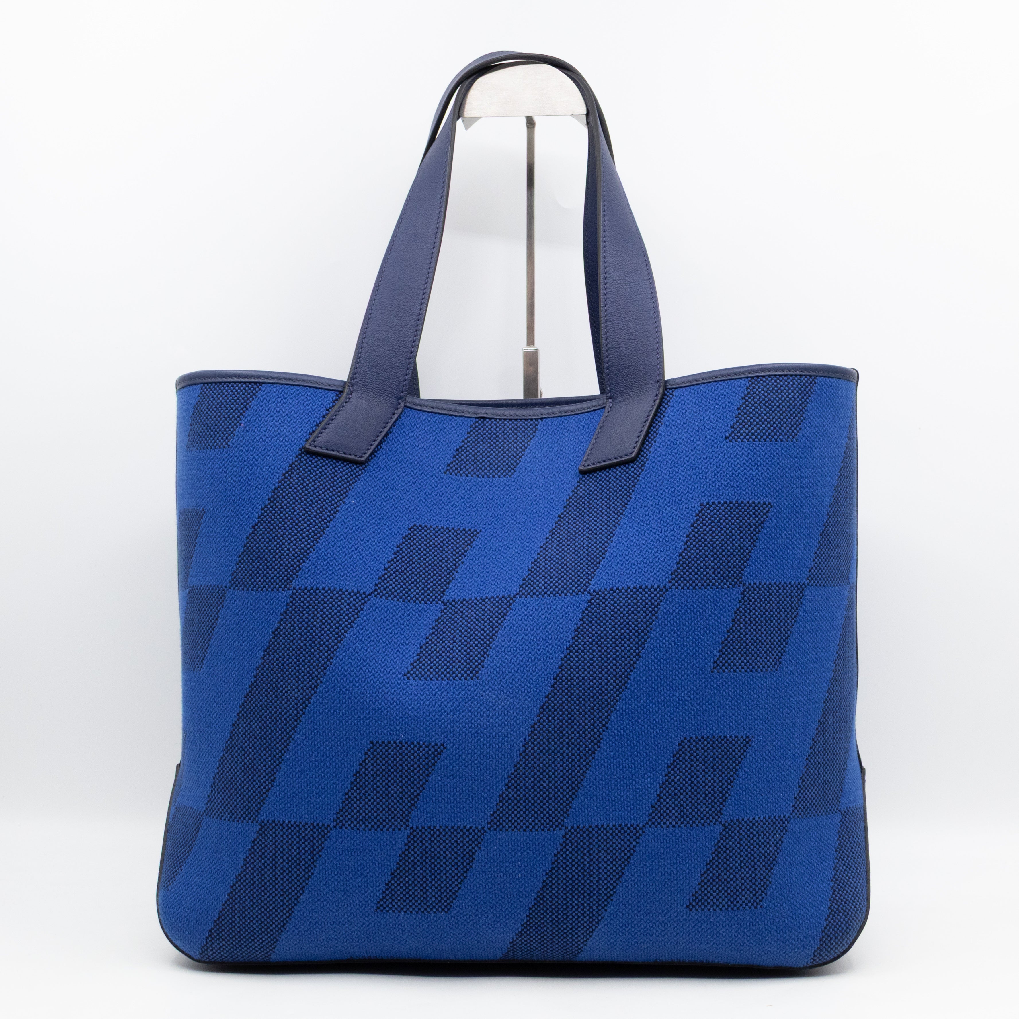 Cabas H en Biais 40 Tote Bag Bleu France