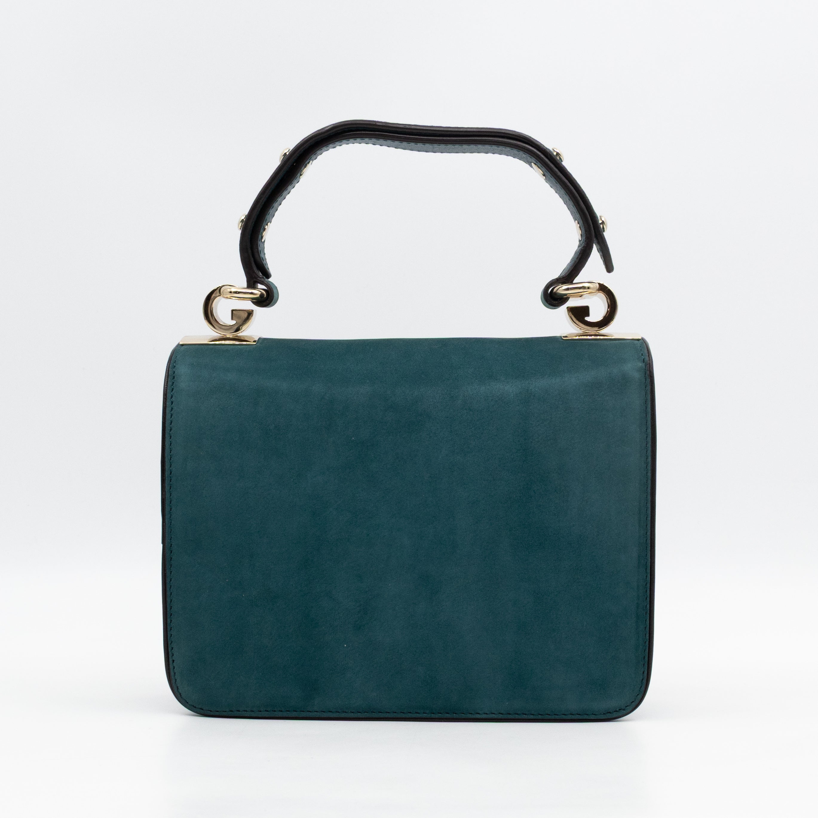 1973 Small Top Handle Bag Blue Nubuck