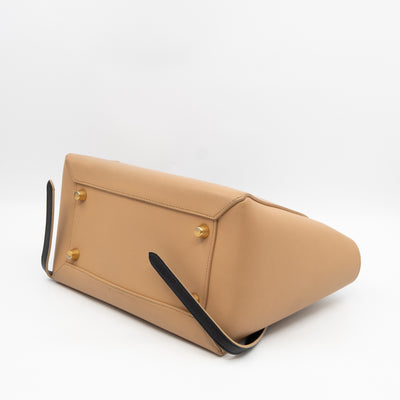 Mini Belt Bag Beige & Black Leather
