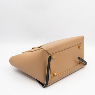 Mini Belt Bag Beige & Black Leather