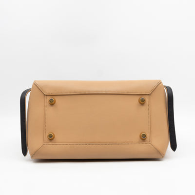 Mini Belt Bag Beige & Black Leather