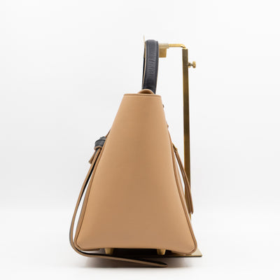 Mini Belt Bag Beige & Black Leather