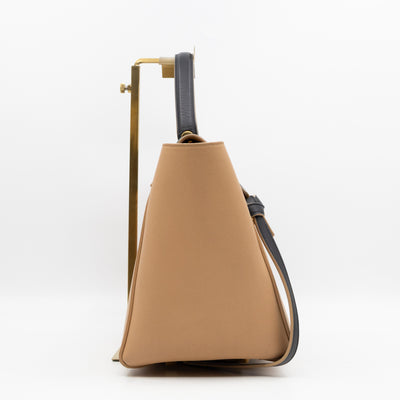 Mini Belt Bag Beige & Black Leather