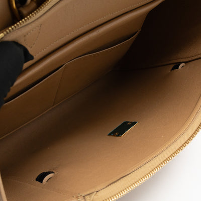 Mini Belt Bag Beige & Black Leather