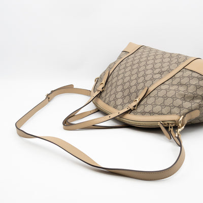 Nice Dome Satchel GG Supreme Beige Leather