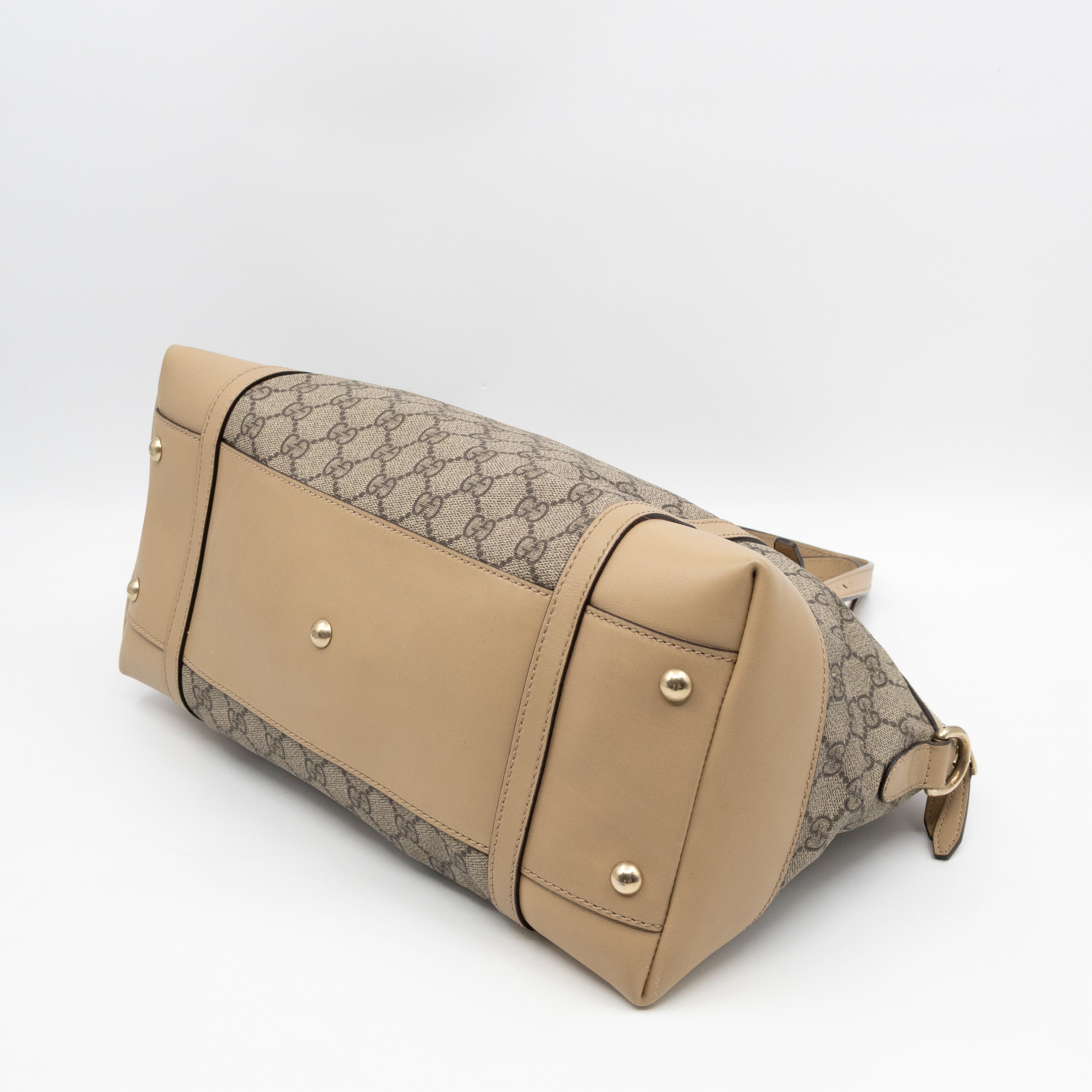 Nice Dome Satchel GG Supreme Beige Leather