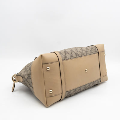 Nice Dome Satchel GG Supreme Beige Leather