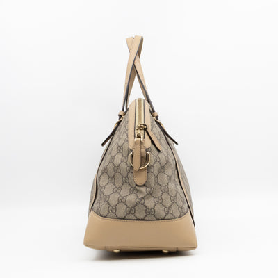 Nice Dome Satchel GG Supreme Beige Leather