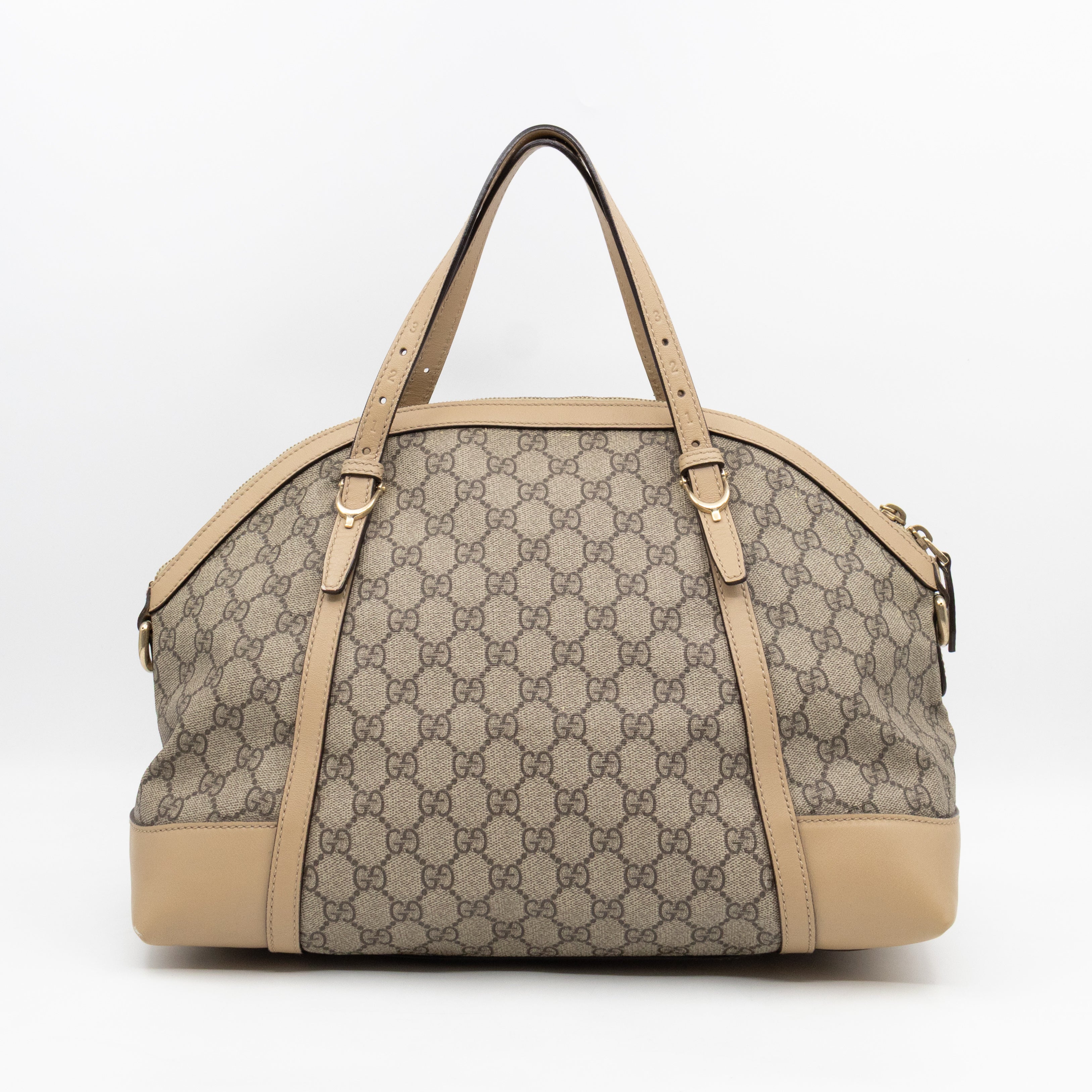 Nice Dome Satchel GG Supreme Beige Leather