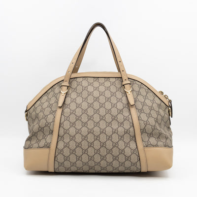 Nice Dome Satchel GG Supreme Beige Leather