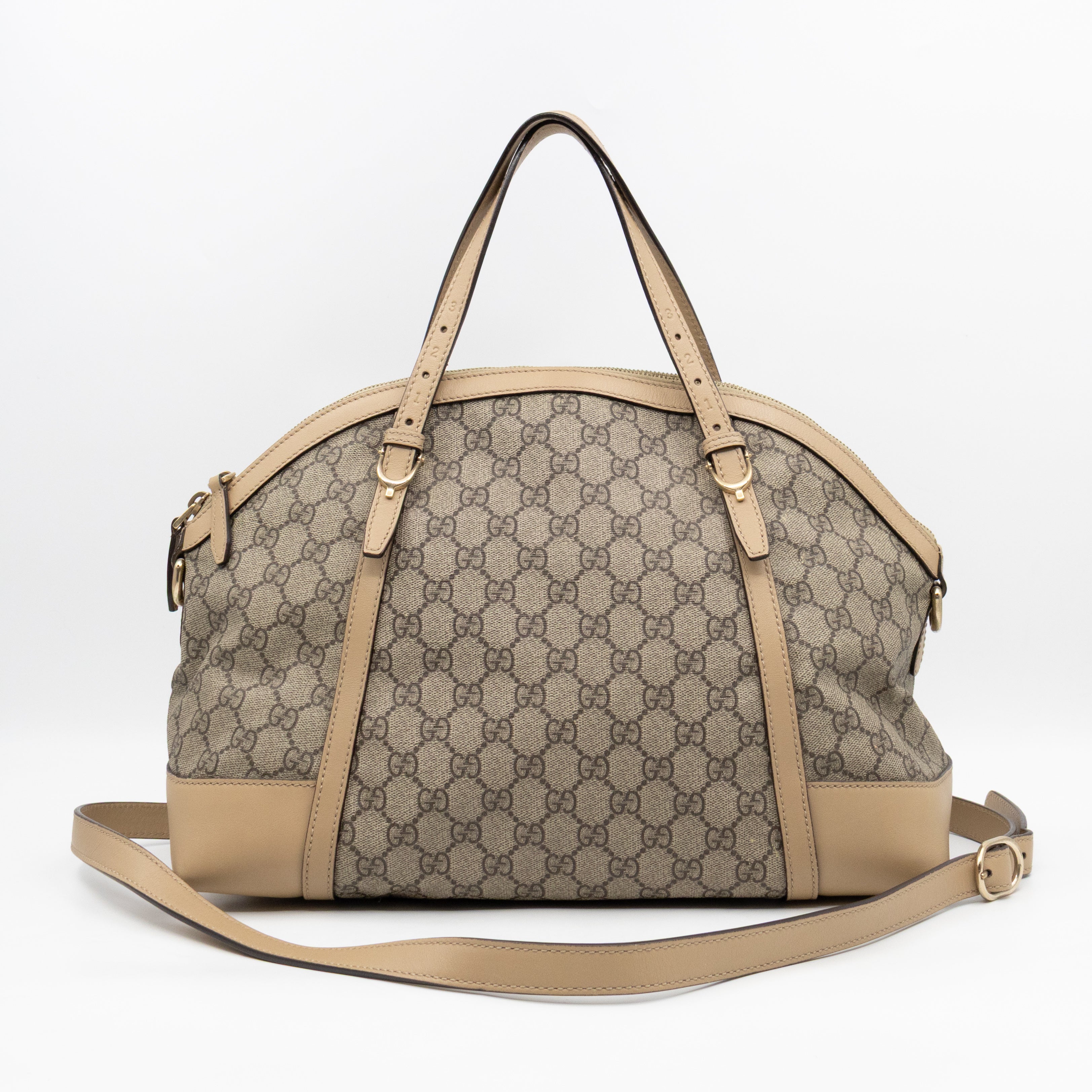 Nice Dome Satchel GG Supreme Beige Leather