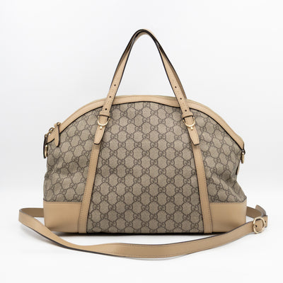 Nice Dome Satchel GG Supreme Beige Leather