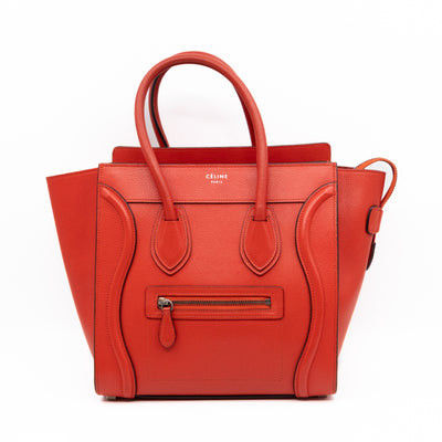 Micro Luggage Red Leather