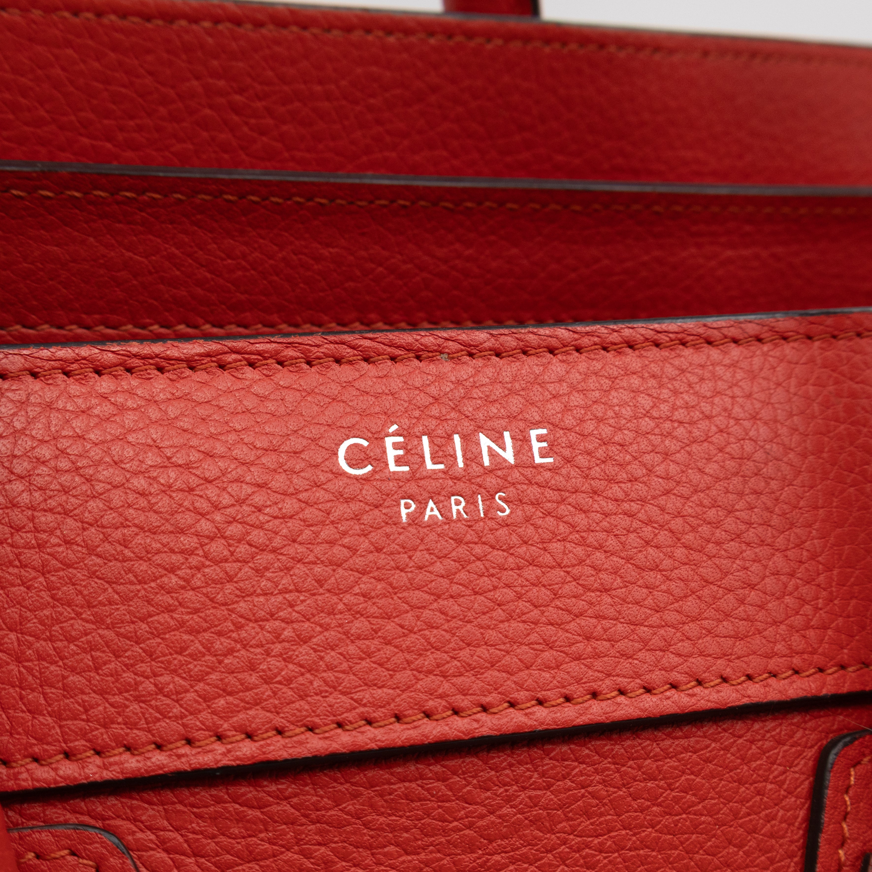 Micro Luggage Red Leather