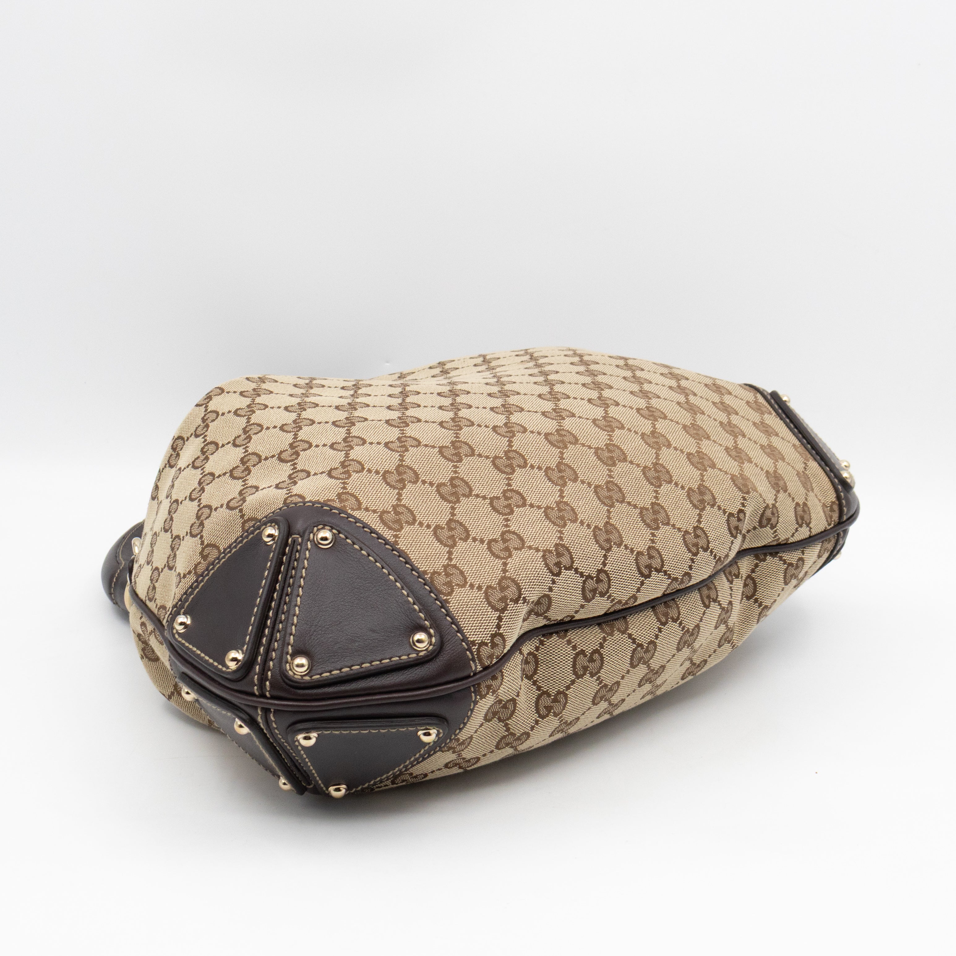 Indy Top Handle Tassels GG Supreme Canvas Brown Leather