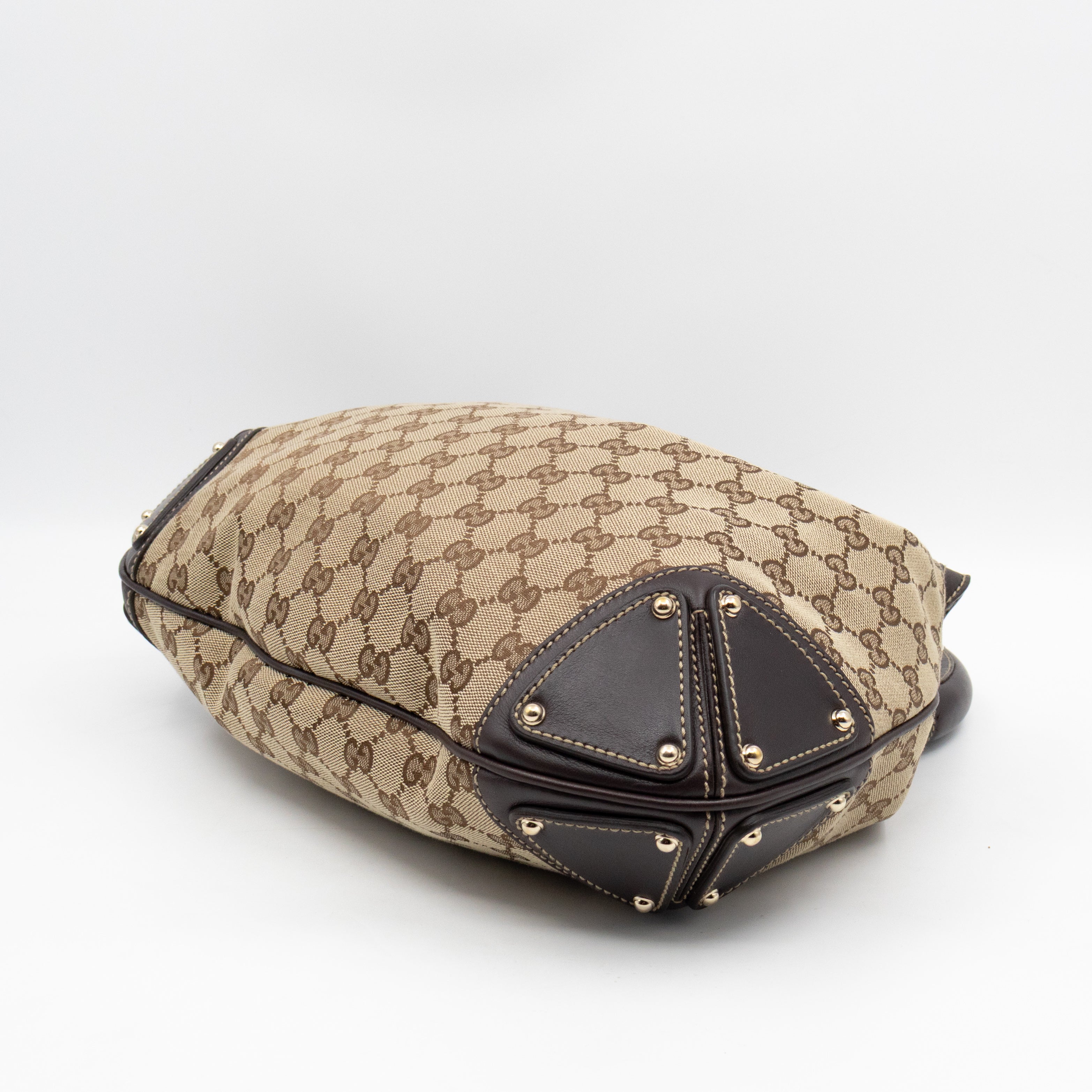 Indy Top Handle Tassels GG Supreme Canvas Brown Leather