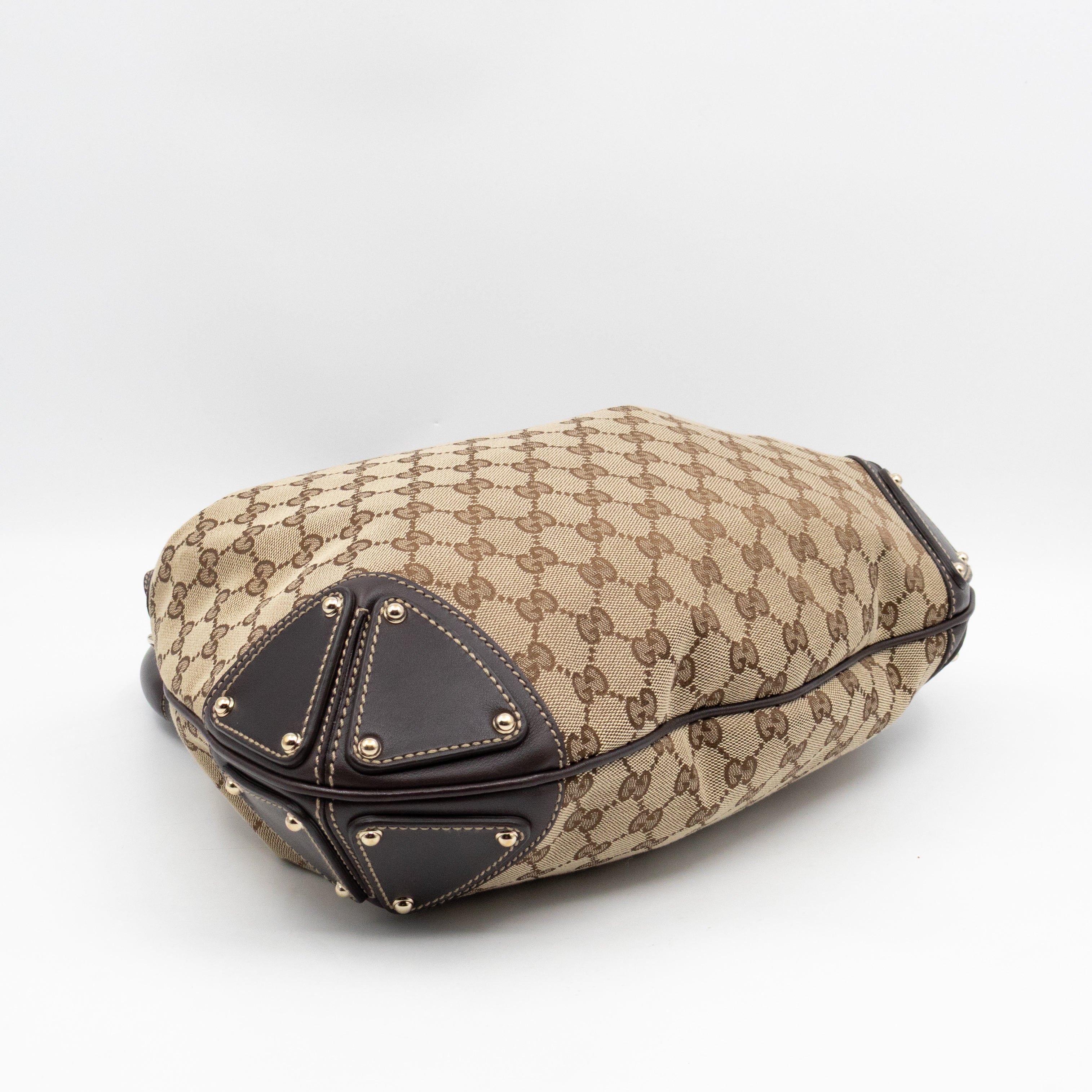 Indy Top Handle Tassels GG Supreme Canvas Brown Leather