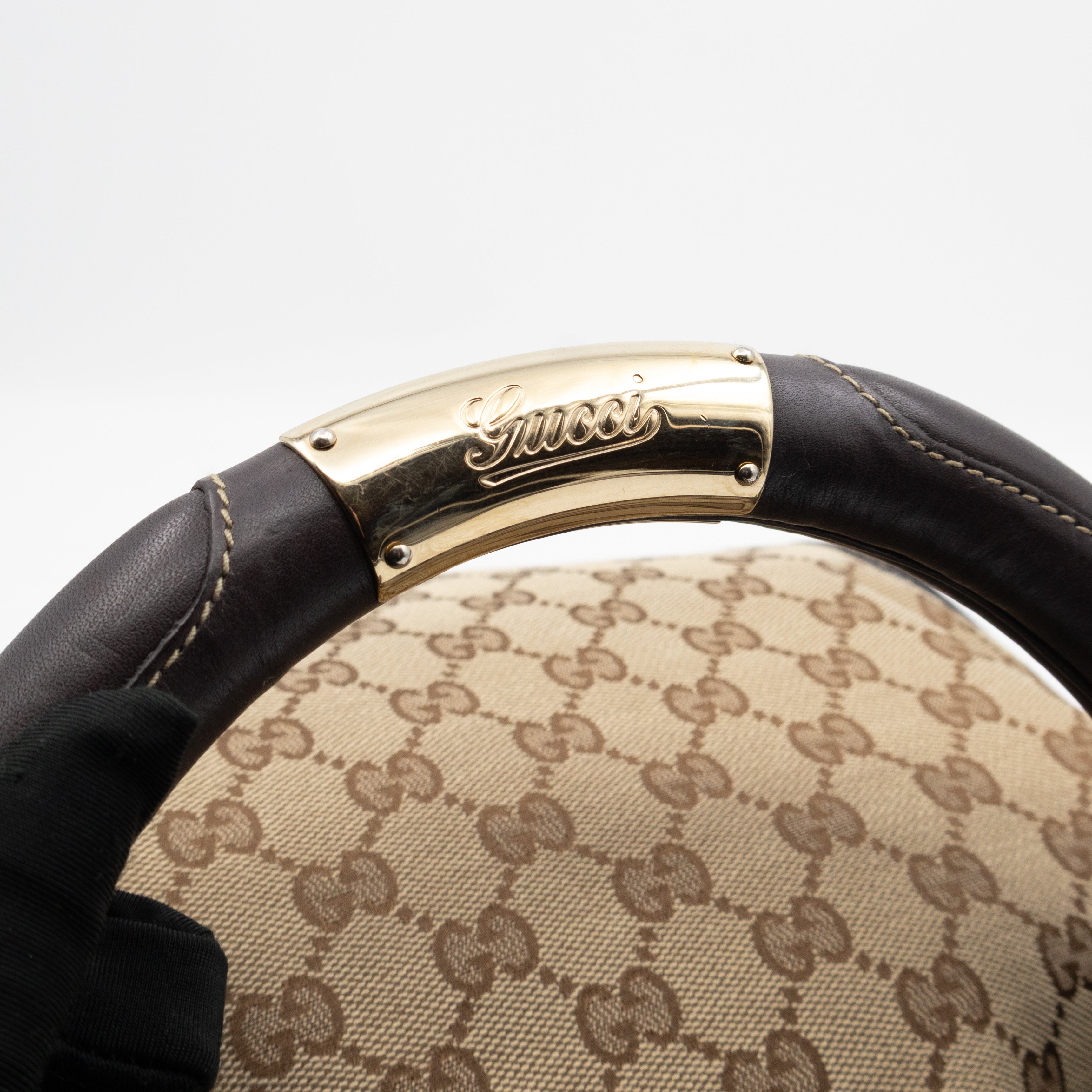 Indy Top Handle Tassels GG Supreme Canvas Brown Leather