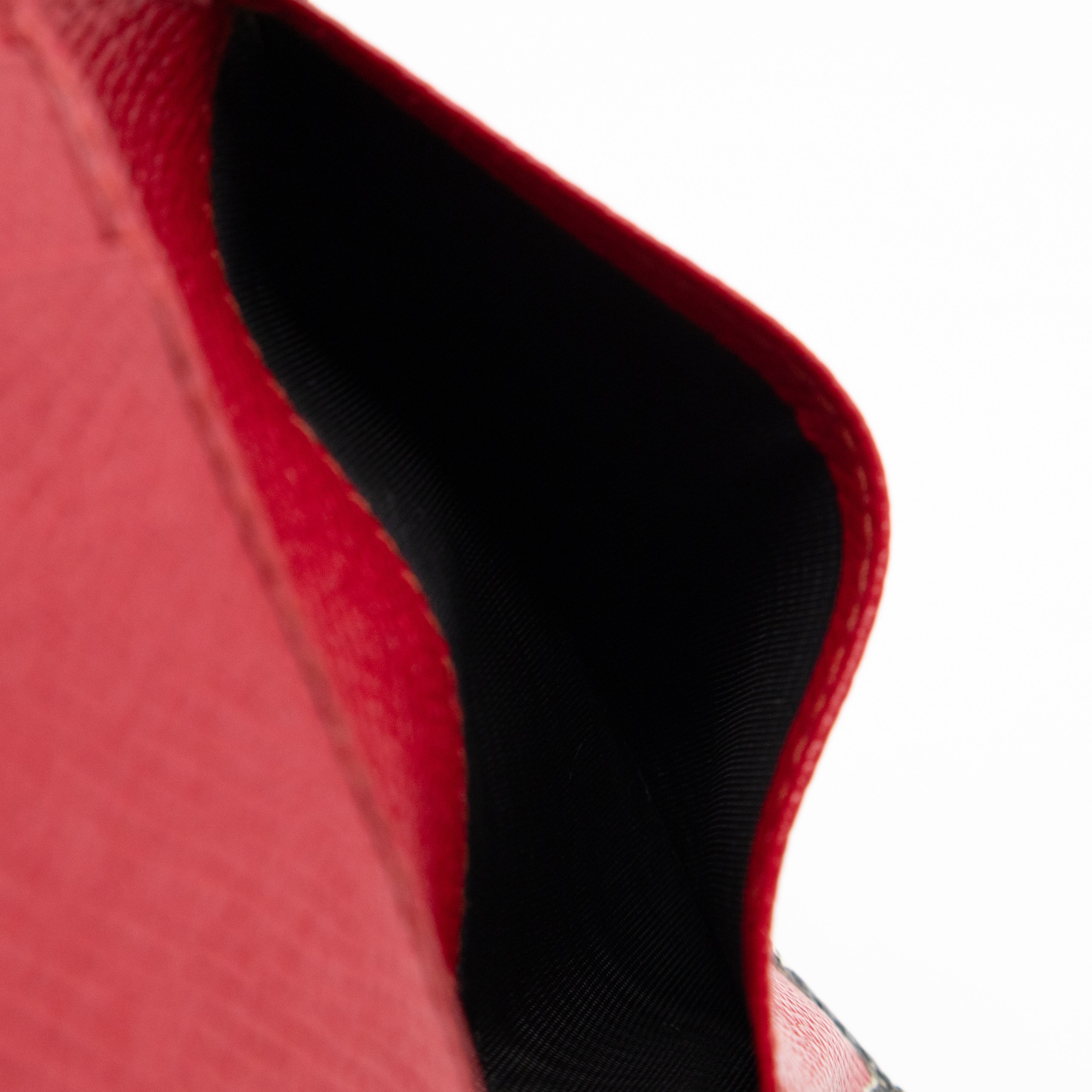 French-Flap Wallet White Flowers Print Black Dauphine