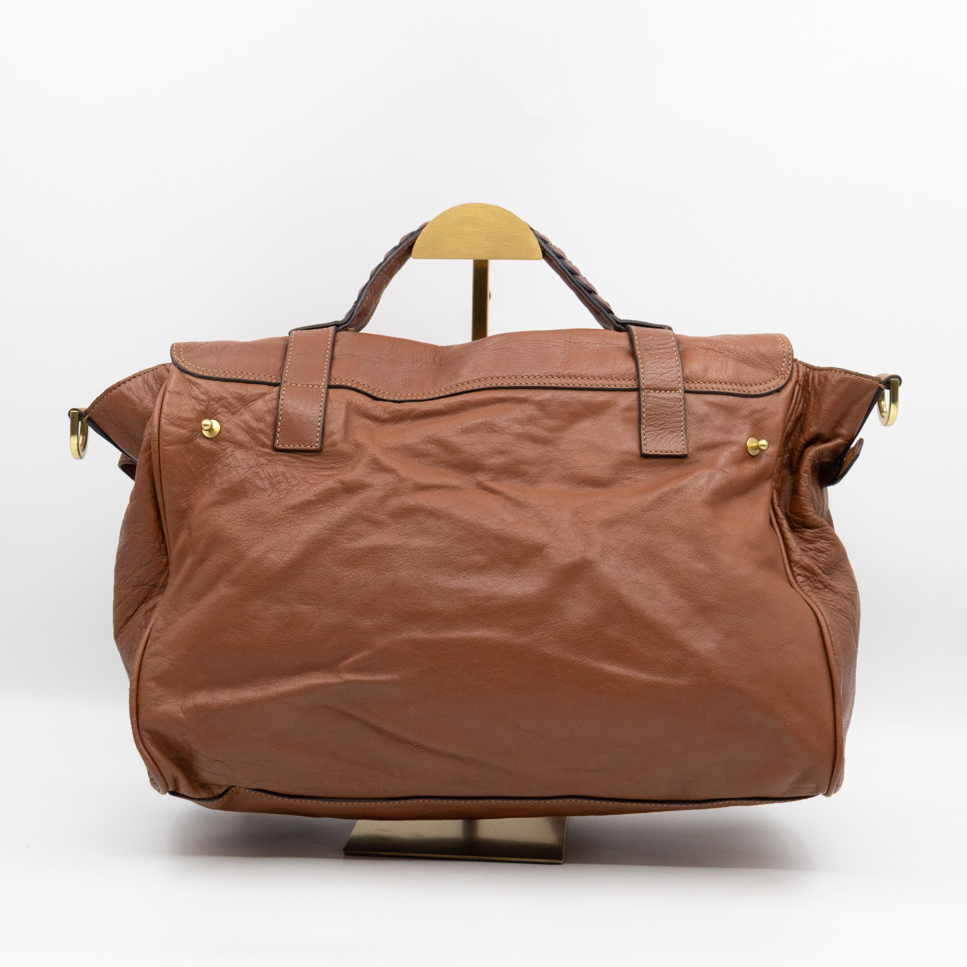 Oversized Alexa Brown Leather