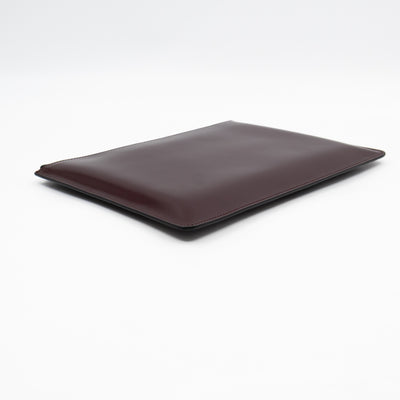 Zip Clutch Pouch Wine Smooth Leather
