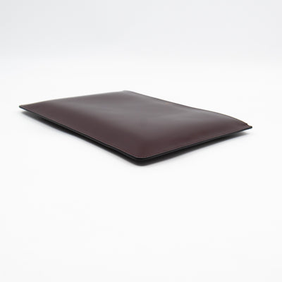 Zip Clutch Pouch Wine Smooth Leather
